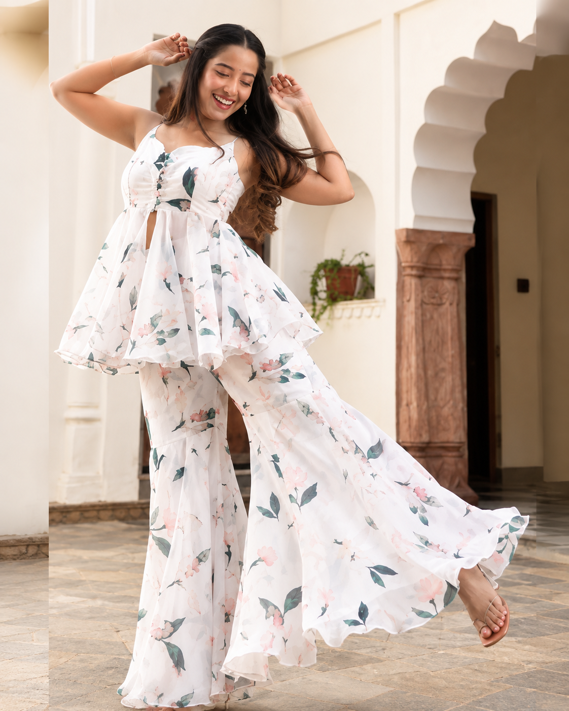 Fancy Printed Georgette Anarkali Kurta Set With Dupatta