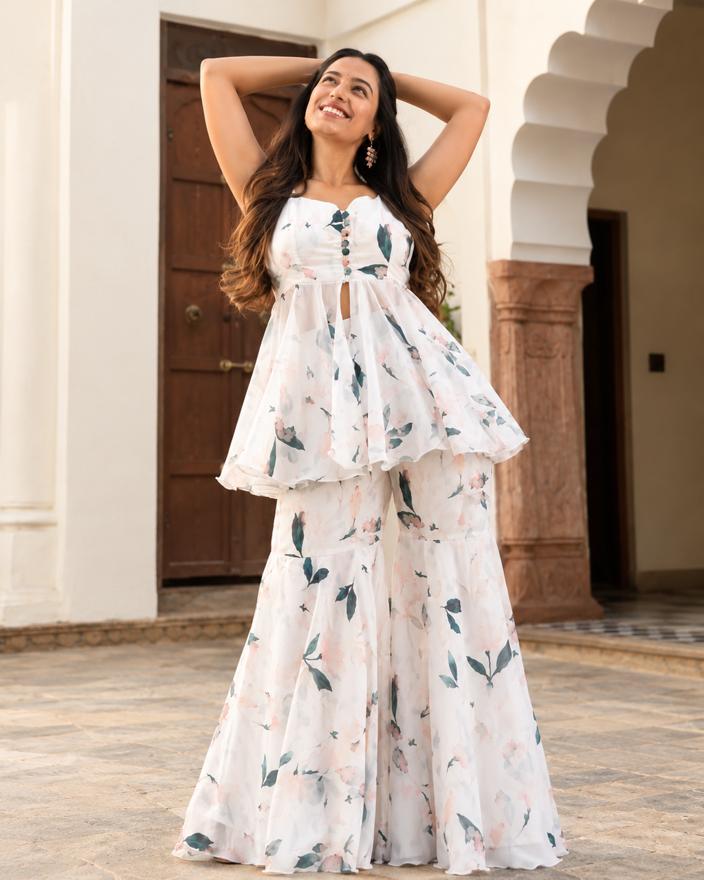 Fancy Printed Georgette Anarkali Kurta Set With Dupatta