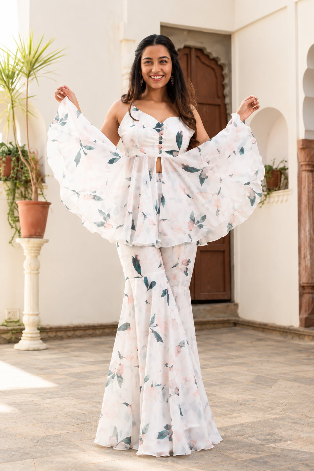 Fancy Printed Georgette Anarkali Kurta Set With Dupatta