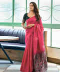 Aformi Floral Banarasi Jacquard Saree for Women, Woven Art Silk Traditional Designer Saree with Blouse